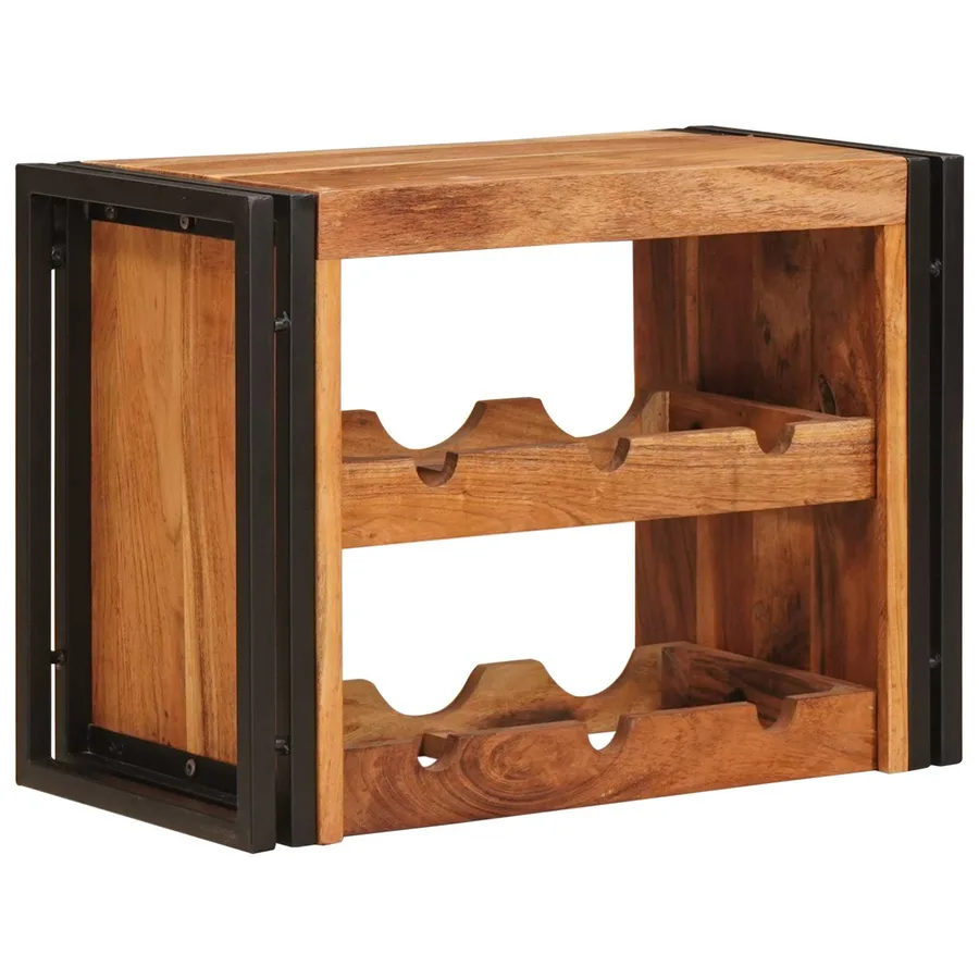 Étagère à vin Marron 60 x 45 x 33 cm Bois d'Acacia Massif - 2