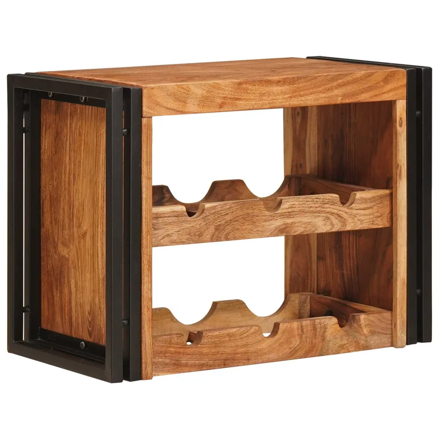 Étagère à vin Marron 60 x 45 x 33 cm Bois d'Acacia Massif - 3