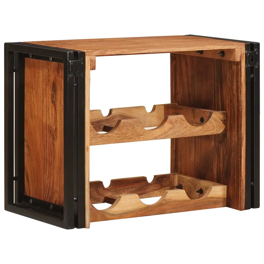 Étagère à vin Marron 60 x 45 x 33 cm Bois d'Acacia Massif - 6