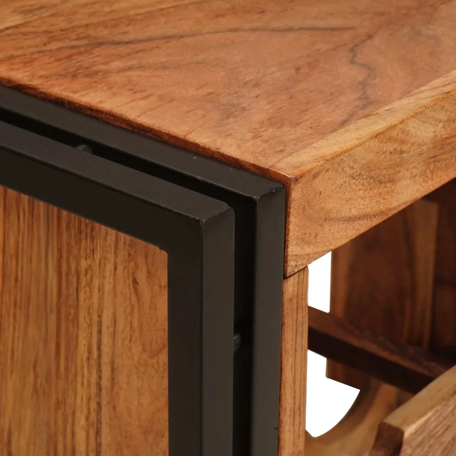 Étagère à vin Marron 60 x 45 x 33 cm Bois d'Acacia Massif - 7