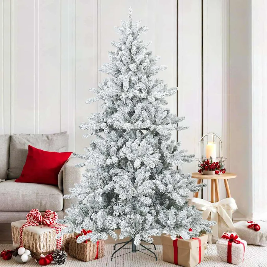 Sapin de Noël artificiel à branches pliantes, duveteux de neige
