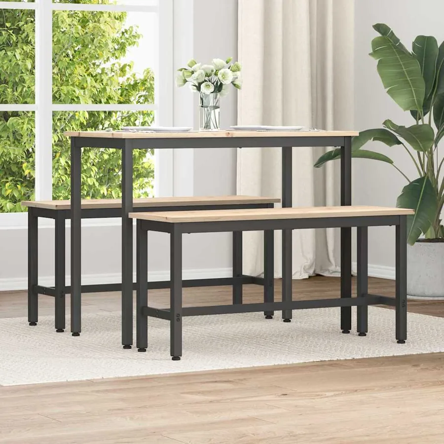 Bancs de Salle à Manger 2 pcs Naturel 100 x 32,5 x 49 cm