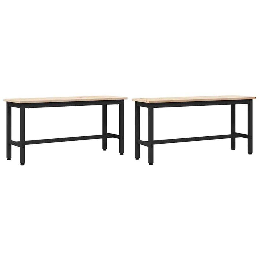 Bancs de Salle à Manger 2 pcs Naturel 100 x 32,5 x 49 cm - 2