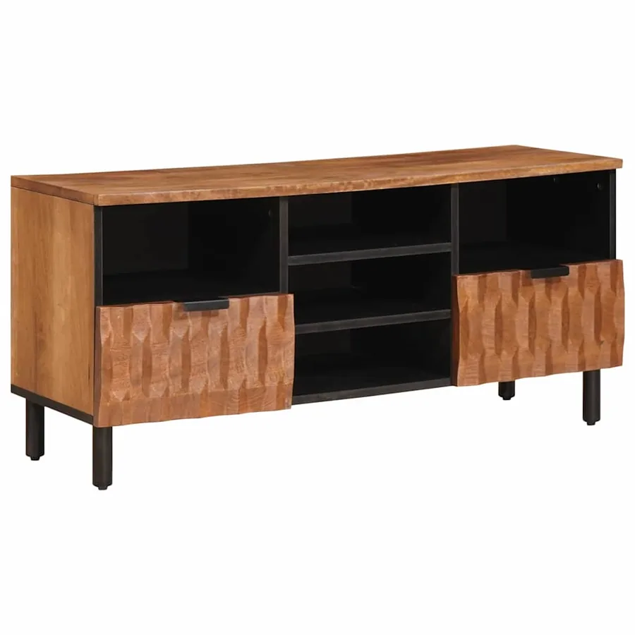 Meuble TV avec tiroir Finition Acacia Brun 100 x 33 x 46 cm