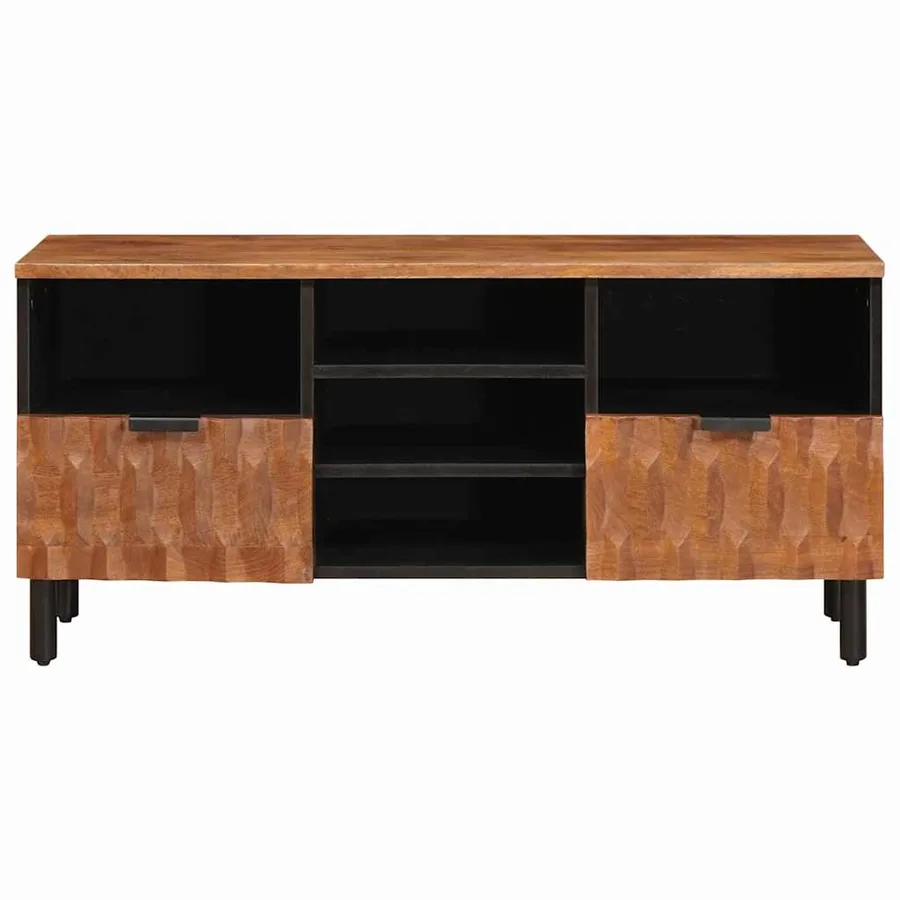 Meuble TV avec tiroir Finition Acacia Brun 100 x 33 x 46 cm - 3
