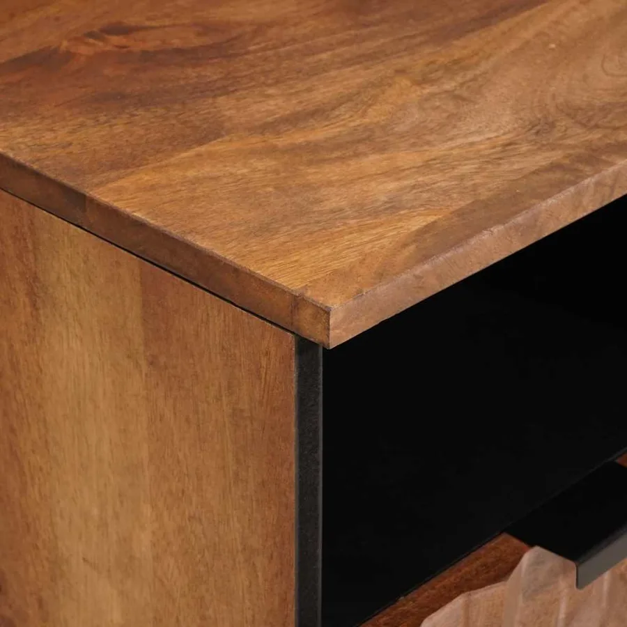 Meuble TV avec tiroir Finition Acacia Brun 100 x 33 x 46 cm - 6