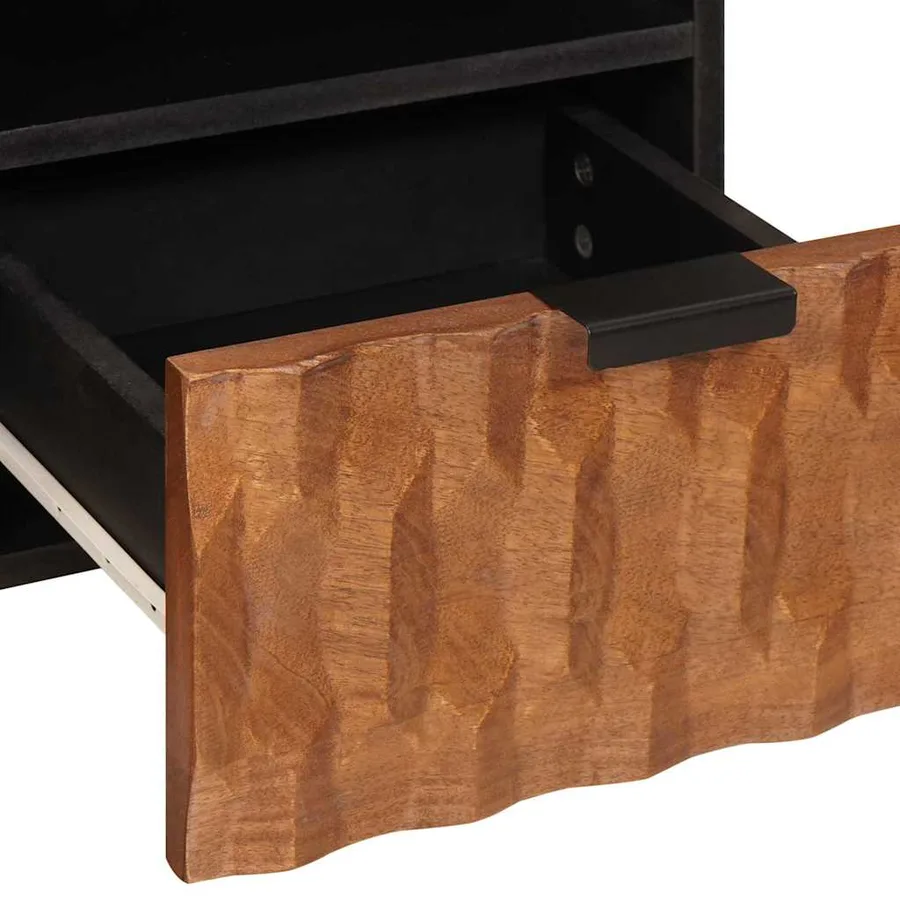 Meuble TV avec tiroir Finition Acacia Brun 100 x 33 x 46 cm - 7
