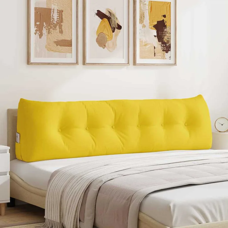 Coussin de Dos Jaune clair 180 x 24 x 50 cm tissu