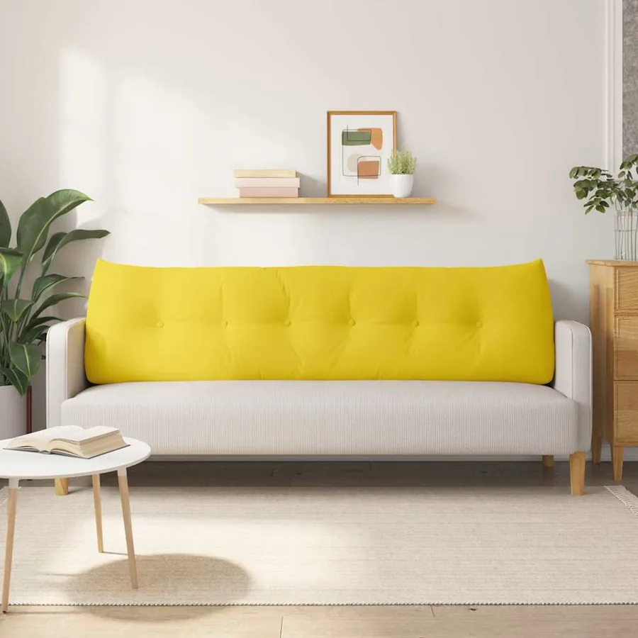 Coussin de Dos Jaune clair 180 x 24 x 50 cm tissu - 4
