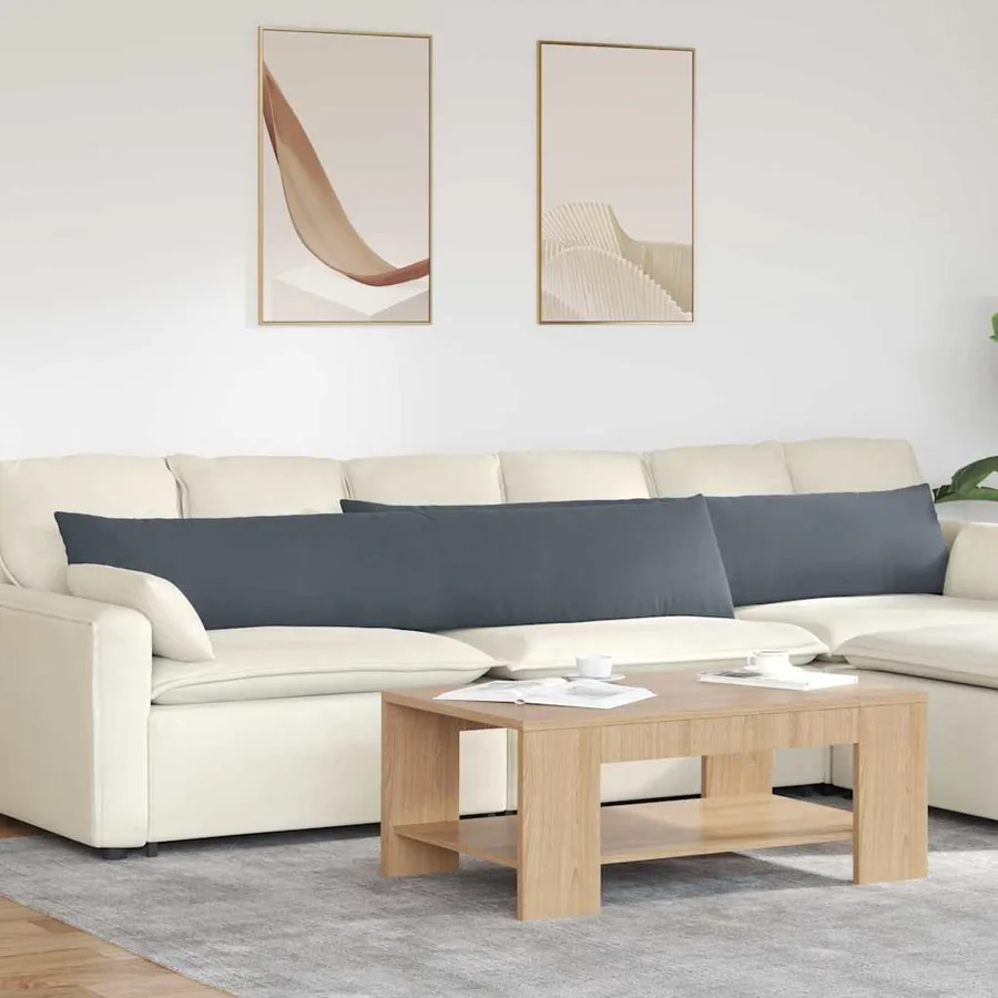 Coussins de canapé 2 pcs Gris foncé 200 x 40 cm