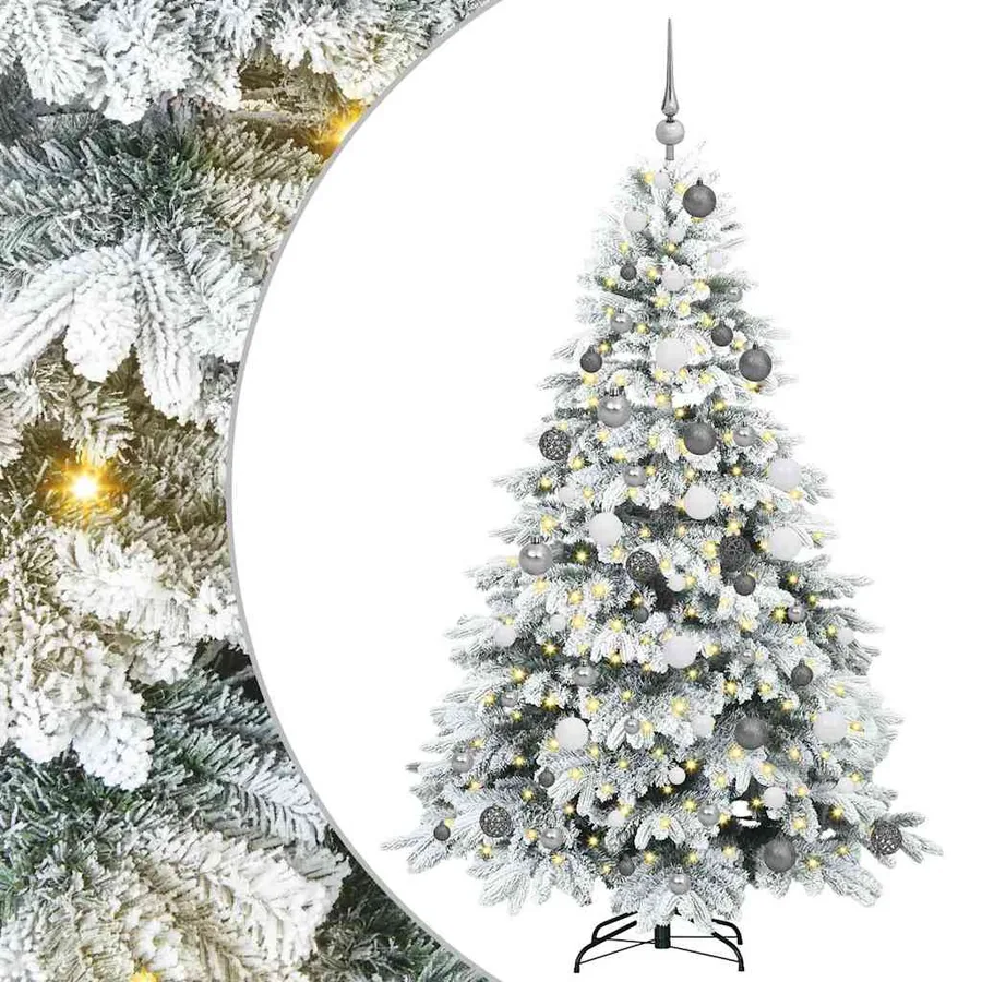 Sapin de Noël artificiel avec 300 LED Blanc 180 cm PE et PVC - 2
