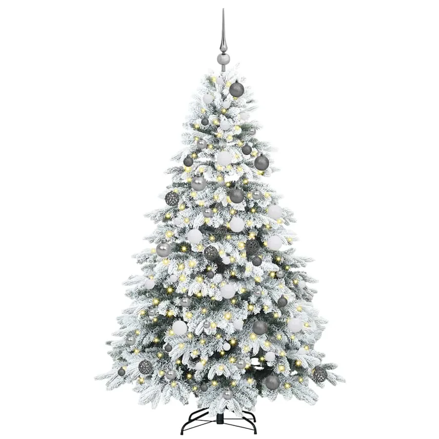 Sapin de Noël artificiel avec 300 LED Blanc 180 cm PE et PVC - 3