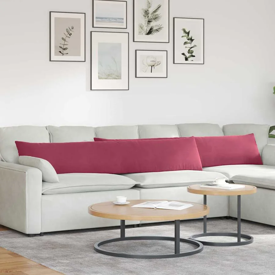 Coussins de canapé 2 pcs Bordeaux 200 x 40 cm