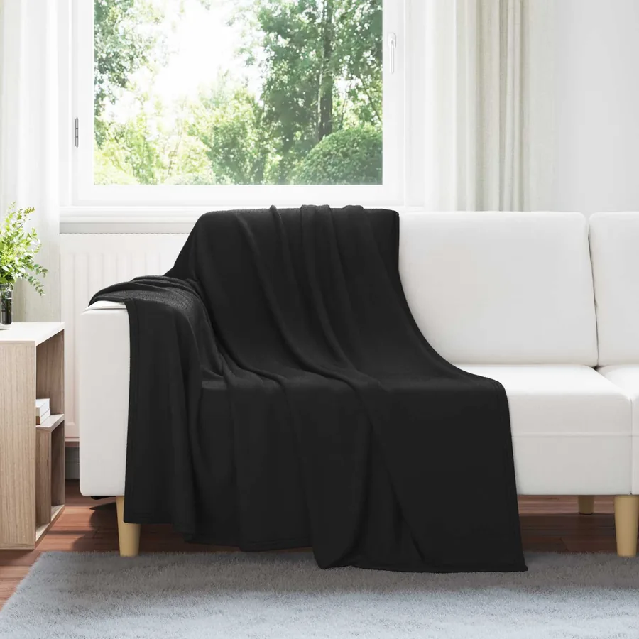 Couvertures à jeter 24 pcs Noir 200 x 150 cm Toison