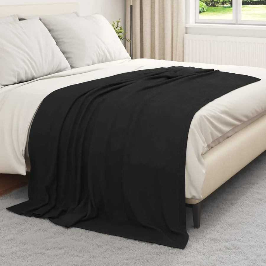 Couvertures à jeter 24 pcs Noir 200 x 150 cm Toison - 3