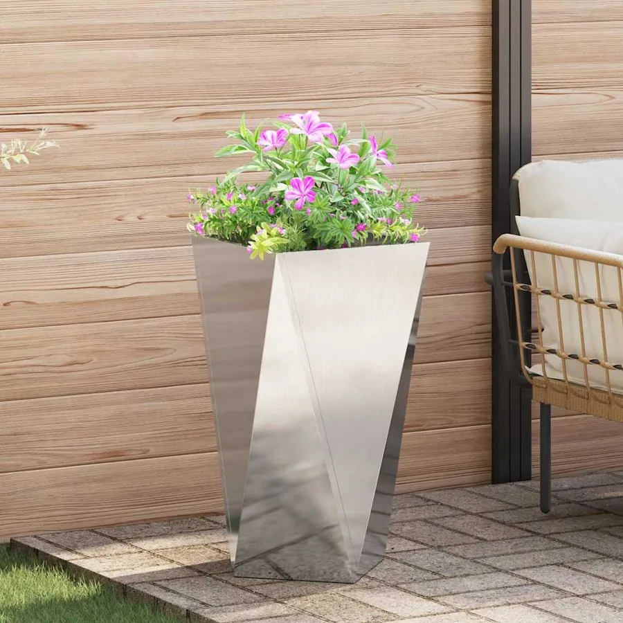 Jardinière Argent 40 x 40 x 75 cm Acier inoxydable