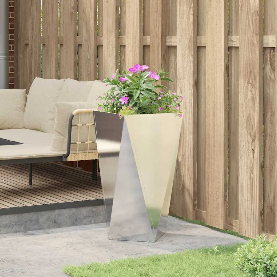 Jardinière Argent 40 x 40 x 75 cm Acier inoxydable - 4