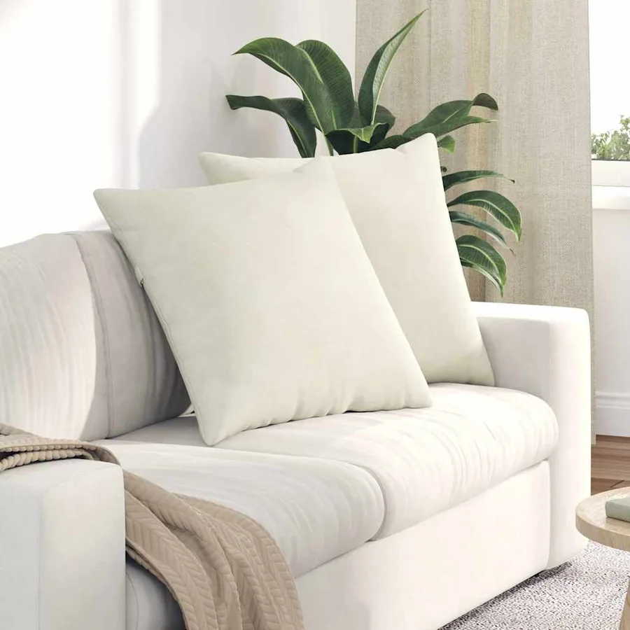 Coussins de canapé 2 pcs Crème 60 x 60 cm