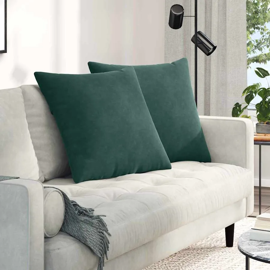 Coussins de canapé 2 pcs Vert foncé 60 x 60 cm