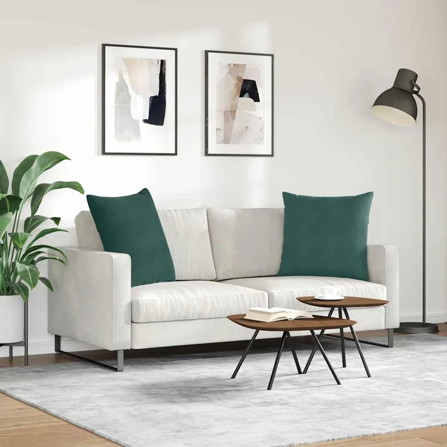 Coussins de canapé 2 pcs Vert foncé 60 x 60 cm - 4