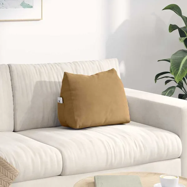 Coussin de Dos Marron 45 x 20 x 35 cm Tissu en velours côtelé