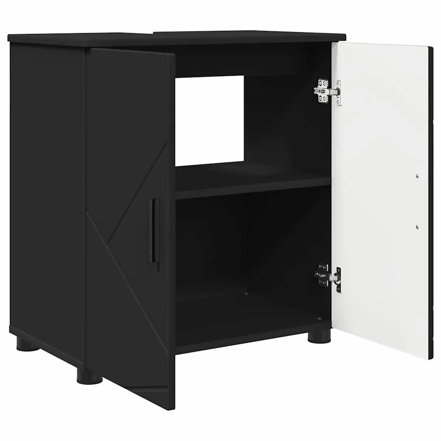 Ensemble de mobilier de salle de bain avec tiroir 3 pcs Noir - 5