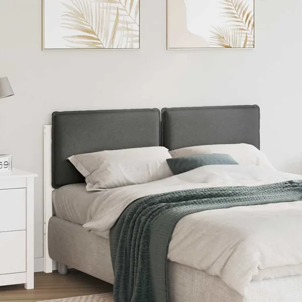 Tête de lit capitonnée Blanc et gris clair 120 cm Pin massif