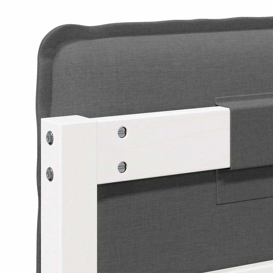 Tête de lit capitonnée Blanc et gris clair 120 cm Pin massif - 10