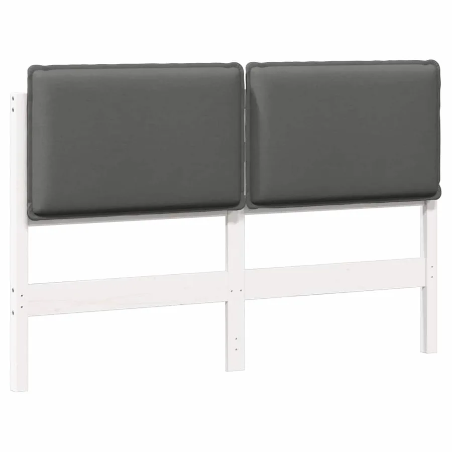 Tête de lit capitonnée Blanc et gris clair 120 cm Pin massif - 2
