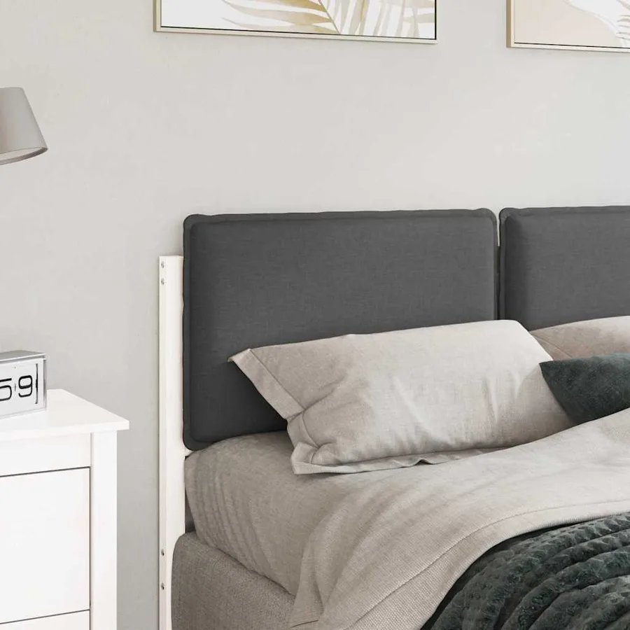Tête de lit capitonnée Blanc et gris clair 120 cm Pin massif - 3