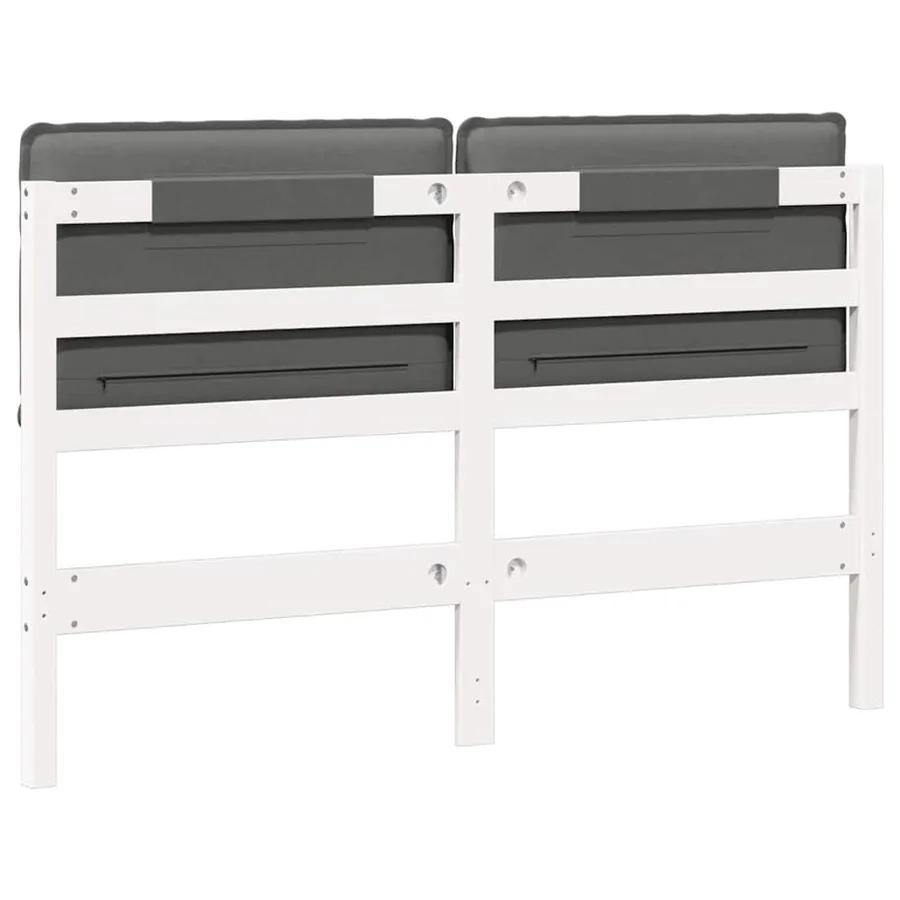 Tête de lit capitonnée Blanc et gris clair 120 cm Pin massif - 6