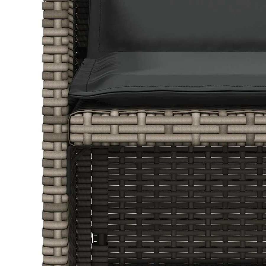 Ensemble à manger de jardin 5 pcs coussins gris résine tressée - 15