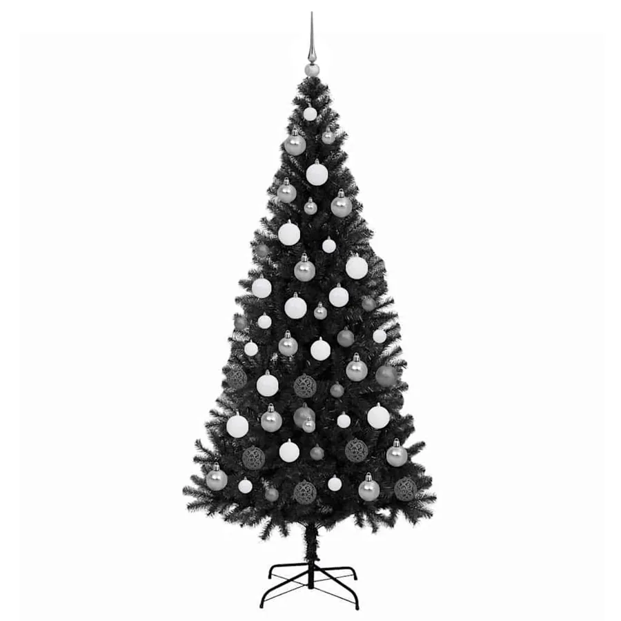 Sapin de Noël avec 300 LED avec support Noir 180 cm PVC - 3