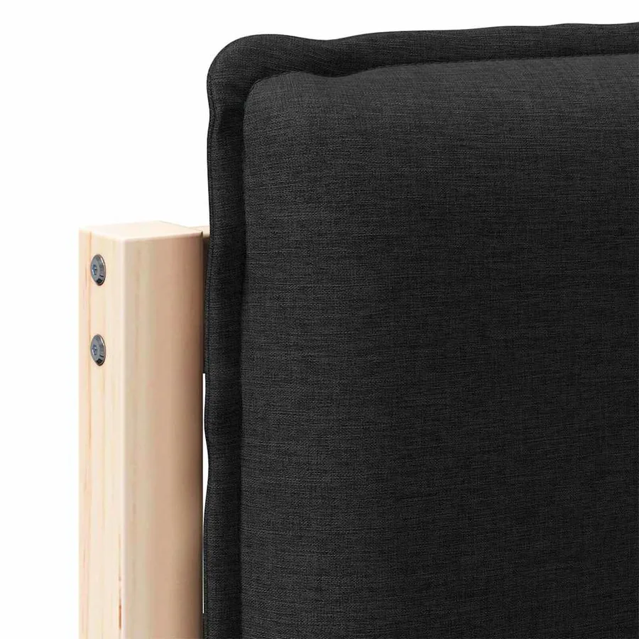 Tête de lit capitonnée Naturel et Noir 150 cm Pin massif - 9