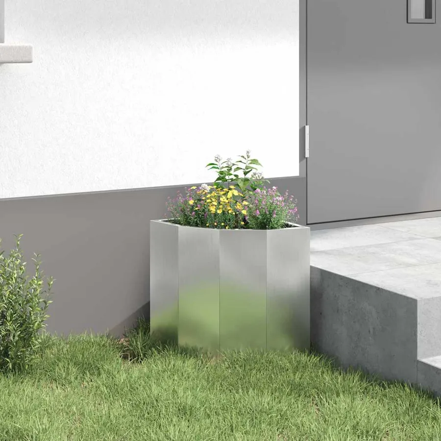 Jardinière d'Angle Argent 30 x 30 x 35 cm Acier galvanisé - 4