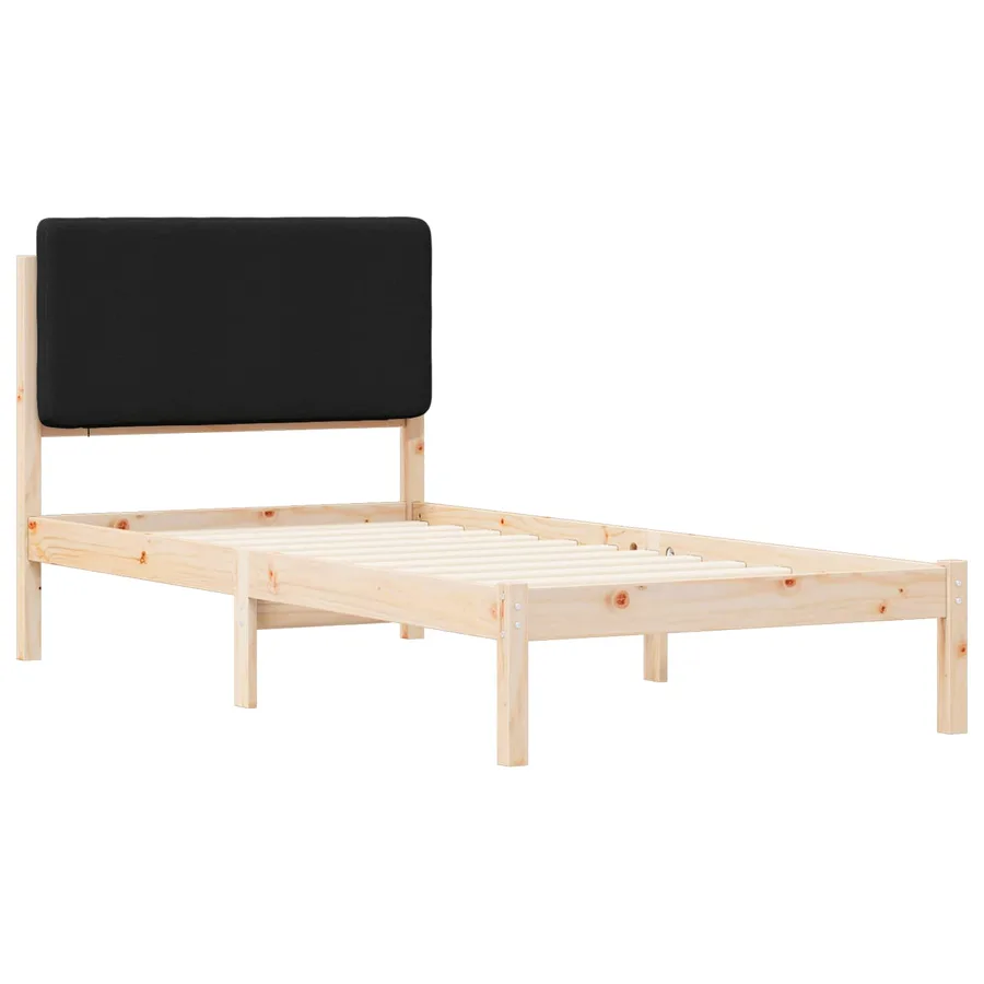 Cadre de lit avec tête de lit rembourrée Noir 80 x 200 cm - 4