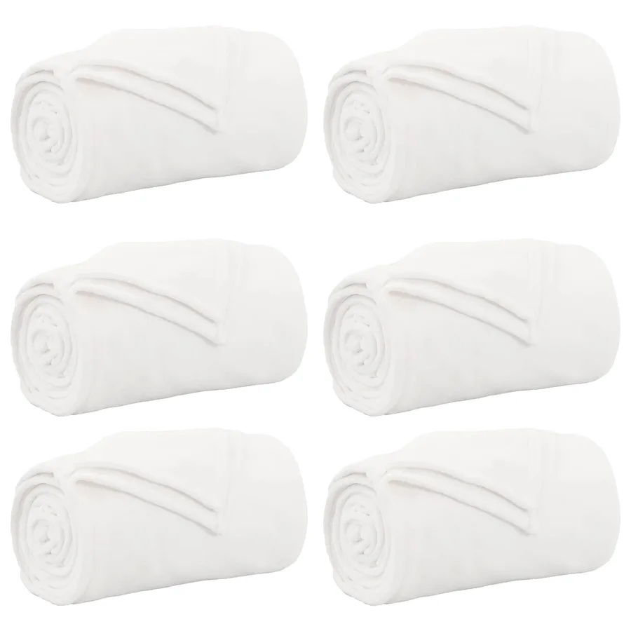 Couvertures à jeter 6 pcs Blanc 130 x 150 cm Toison - 2