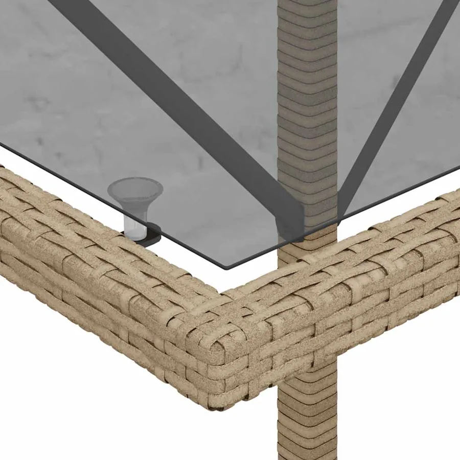 Ensemble de bistro 3 pcs coussins mélange beige résine tressée - 10