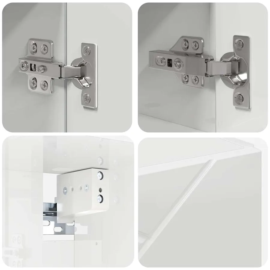 Ensemble de mobilier de salle de bain 4 pcs Blanc brillant - 8
