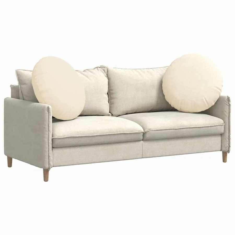 Coussins de siège 2 pcs Crème Ø 80 cm Tissu en velours côtelé - 3