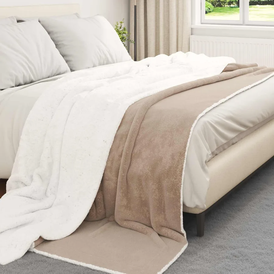 Jeté Camel 240 x 270 cm Toison - 3