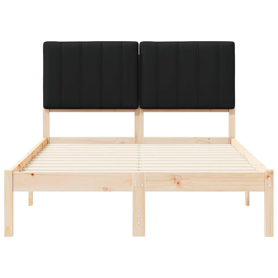 Cadre de lit avec tête de lit rembourrée Noir 120 x 190 cm - 5