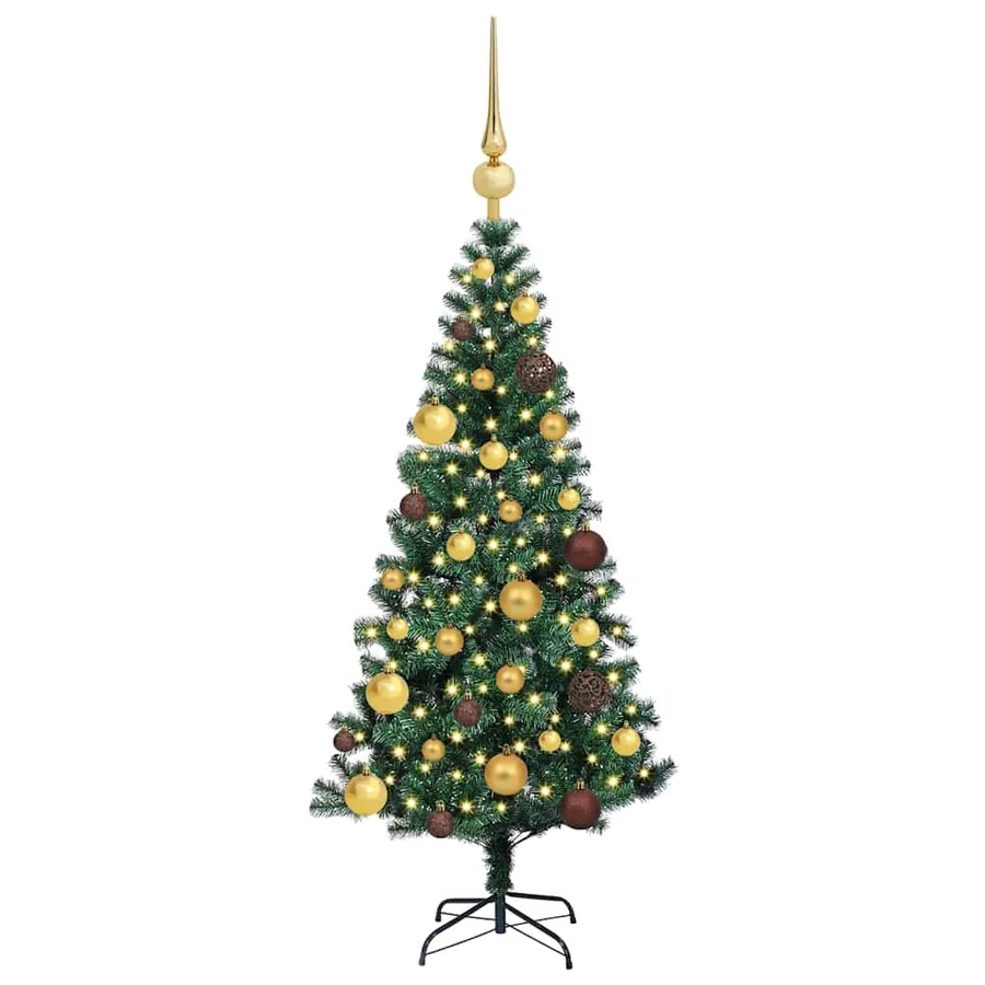 Sapin de Noël artificiel pré-éclairé Vert 120 cm PVC et métal - 3