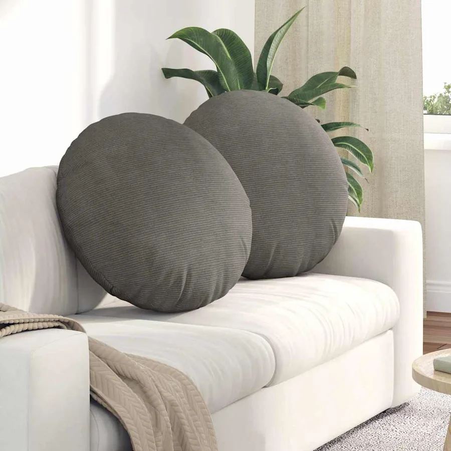 Coussins de siège 2 pcs Gris clair Ø 80 cm