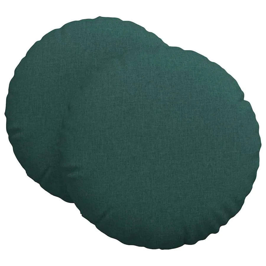 Coussins de siège 2 pcs Vert foncé Ø80 x 29 cm tissu - 2