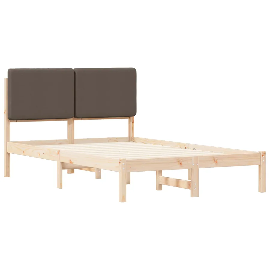 Cadre de lit avec tête de lit rembourrée Taupe 135 x 190 cm - 4