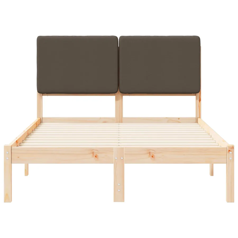 Cadre de lit avec tête de lit rembourrée Taupe 135 x 190 cm - 5
