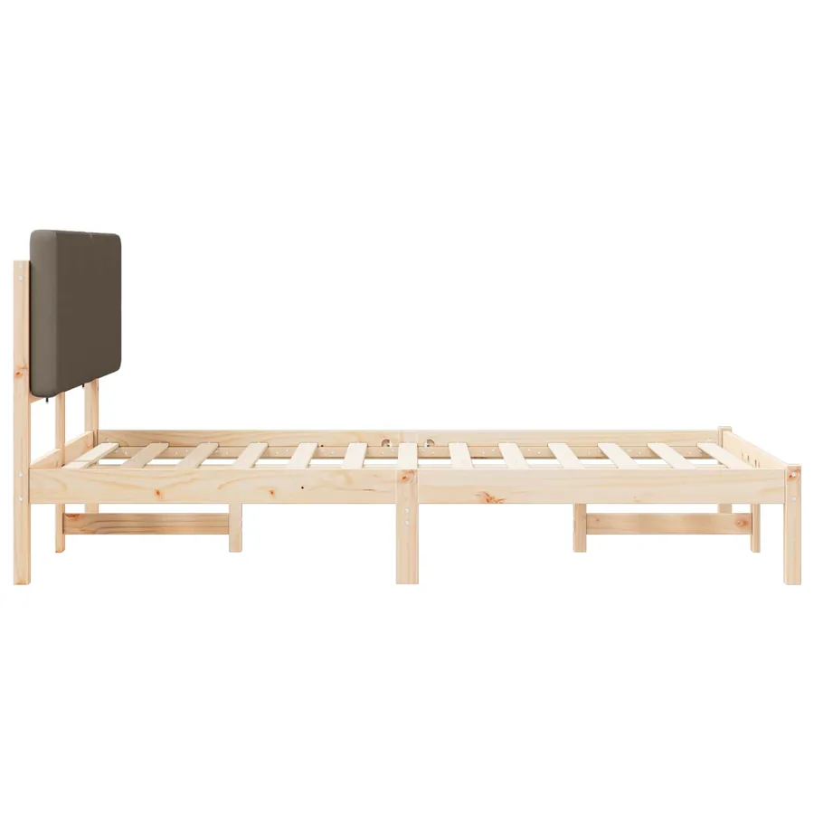 Cadre de lit avec tête de lit rembourrée Taupe 135 x 190 cm - 6
