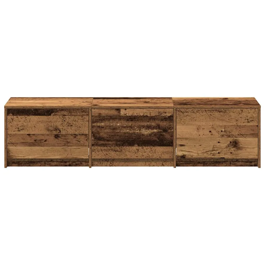 Meuble TV avec LED avec bandes LED Bois ancien 165 x 34 x 40 cm - 7