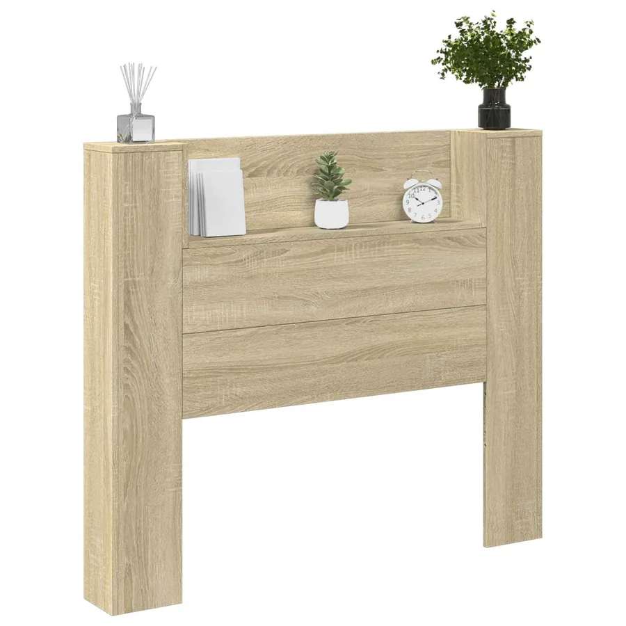 Tête de lit de rangement avec LED Chêne Sonoma - 3